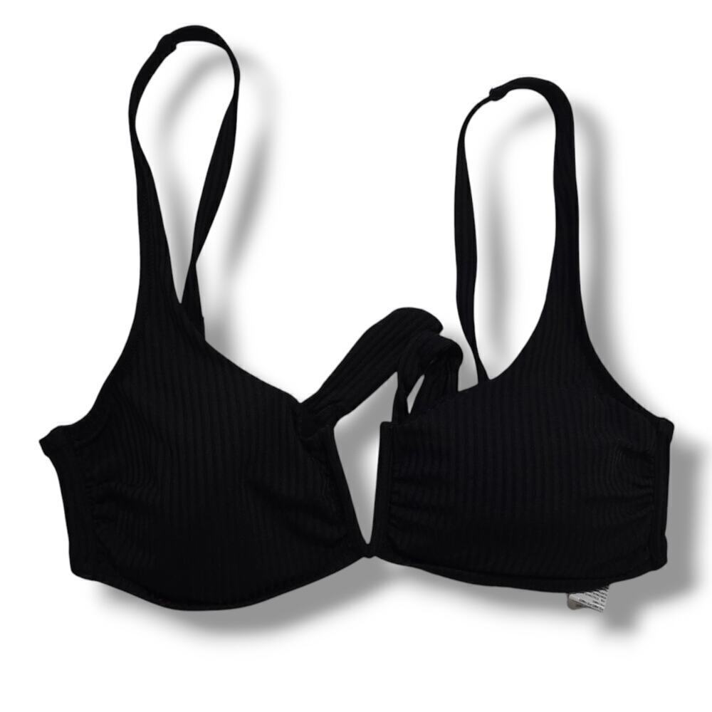 United Colors of Benetton Women’s Black V-Front Tie Back Bikini Top B Cup